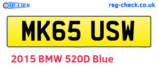 MK65USW are the vehicle registration plates.