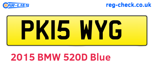 PK15WYG are the vehicle registration plates.