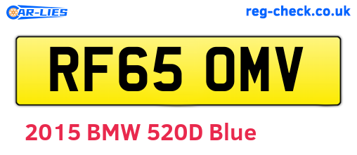 RF65OMV are the vehicle registration plates.