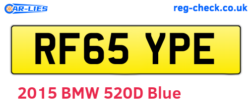 RF65YPE are the vehicle registration plates.