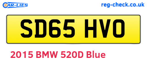 SD65HVO are the vehicle registration plates.