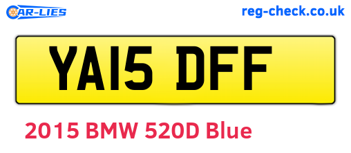 YA15DFF are the vehicle registration plates.