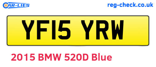 YF15YRW are the vehicle registration plates.