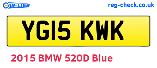 YG15KWK are the vehicle registration plates.