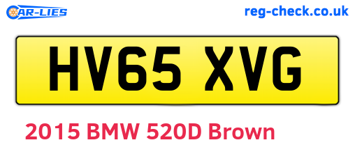 HV65XVG are the vehicle registration plates.
