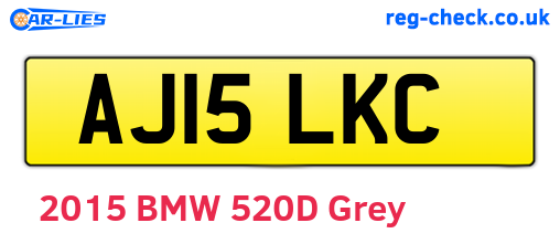 AJ15LKC are the vehicle registration plates.