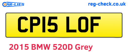 CP15LOF are the vehicle registration plates.