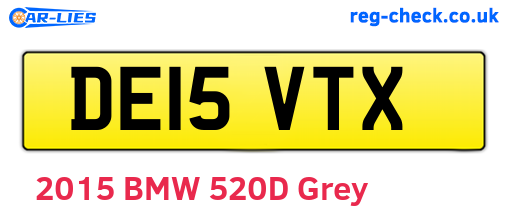 DE15VTX are the vehicle registration plates.
