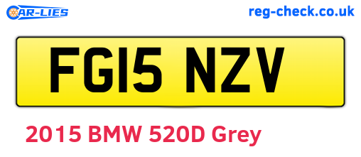 FG15NZV are the vehicle registration plates.