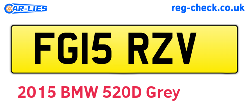 FG15RZV are the vehicle registration plates.