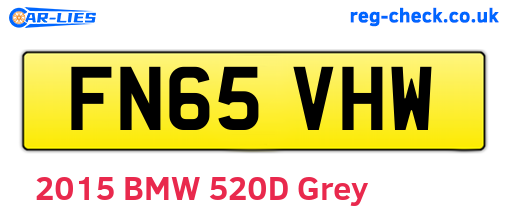 FN65VHW are the vehicle registration plates.
