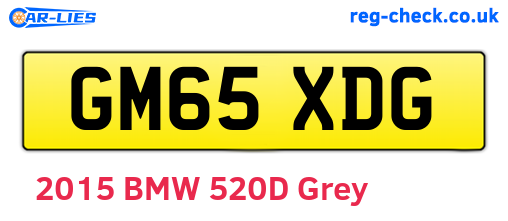 GM65XDG are the vehicle registration plates.