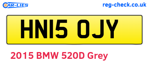 HN15OJY are the vehicle registration plates.