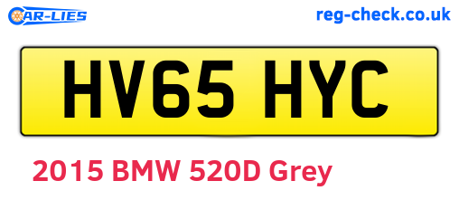 HV65HYC are the vehicle registration plates.
