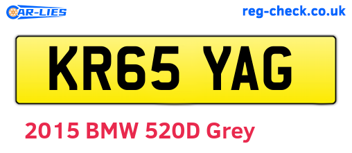 KR65YAG are the vehicle registration plates.
