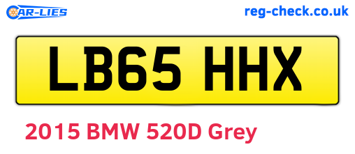 LB65HHX are the vehicle registration plates.