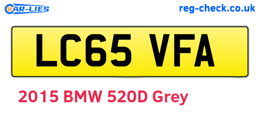LC65VFA are the vehicle registration plates.