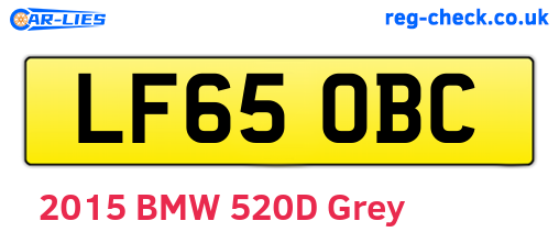 LF65OBC are the vehicle registration plates.