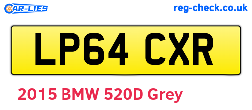 LP64CXR are the vehicle registration plates.