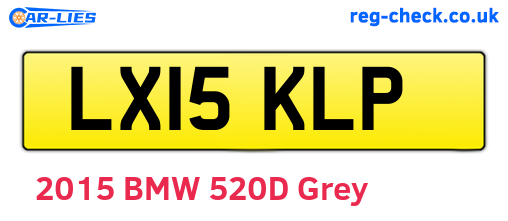 LX15KLP are the vehicle registration plates.