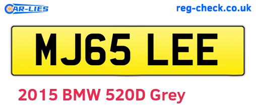 MJ65LEE are the vehicle registration plates.