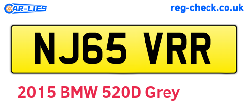 NJ65VRR are the vehicle registration plates.