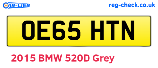 OE65HTN are the vehicle registration plates.