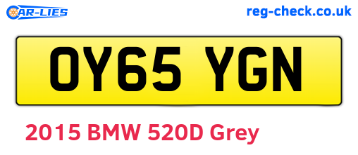 OY65YGN are the vehicle registration plates.