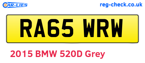 RA65WRW are the vehicle registration plates.