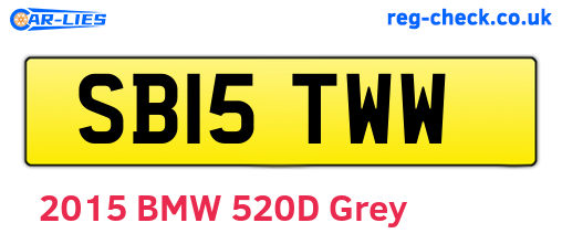 SB15TWW are the vehicle registration plates.