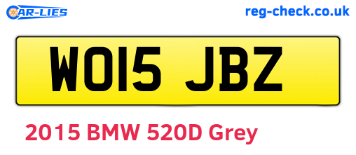 WO15JBZ are the vehicle registration plates.
