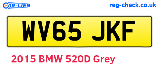 WV65JKF are the vehicle registration plates.