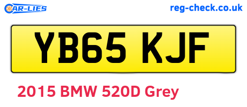 YB65KJF are the vehicle registration plates.