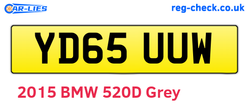 YD65UUW are the vehicle registration plates.