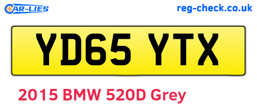 YD65YTX are the vehicle registration plates.