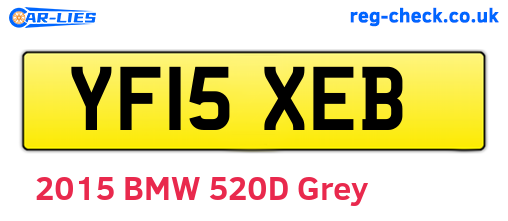 YF15XEB are the vehicle registration plates.