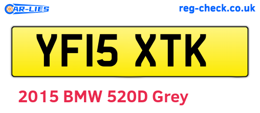 YF15XTK are the vehicle registration plates.