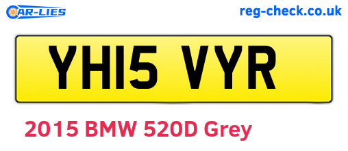 YH15VYR are the vehicle registration plates.