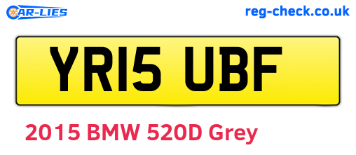 YR15UBF are the vehicle registration plates.