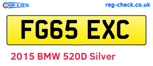 FG65EXC are the vehicle registration plates.