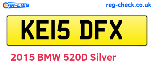 KE15DFX are the vehicle registration plates.