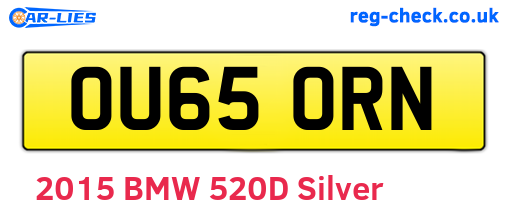 OU65ORN are the vehicle registration plates.