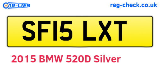 SF15LXT are the vehicle registration plates.