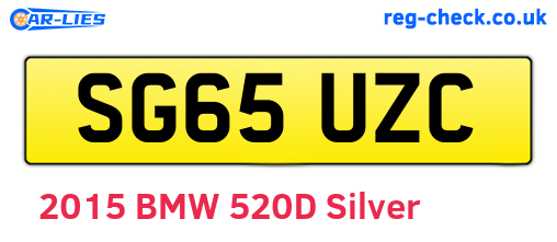 SG65UZC are the vehicle registration plates.