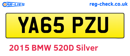 YA65PZU are the vehicle registration plates.