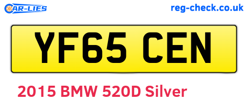 YF65CEN are the vehicle registration plates.
