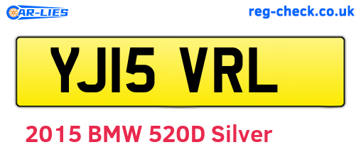 YJ15VRL are the vehicle registration plates.