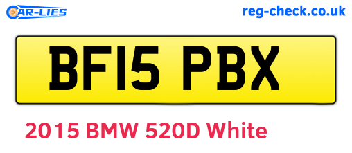 BF15PBX are the vehicle registration plates.