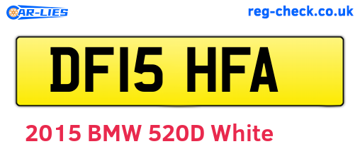 DF15HFA are the vehicle registration plates.