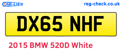 DX65NHF are the vehicle registration plates.